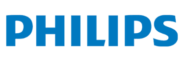 Logo with the word 'PHILIPS' in bold blue letters on a white background.