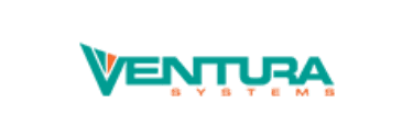 Ventura Systems logo with teal and orange text on a transparent background.