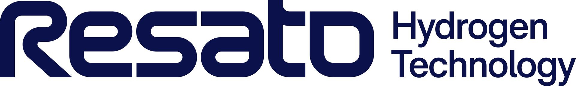 Text logo reading Resato Hydrogen Technology in dark blue font on a white background.